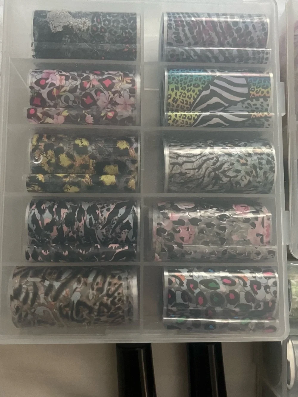 Nail Art Transfer Foil Set with Floral & Marble Designs - Multiple Colors